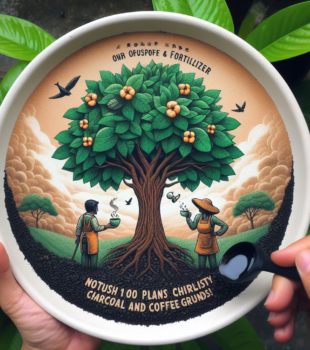 木炭とコーヒーのかすを使った肥料で1000本の植物に栄養を!