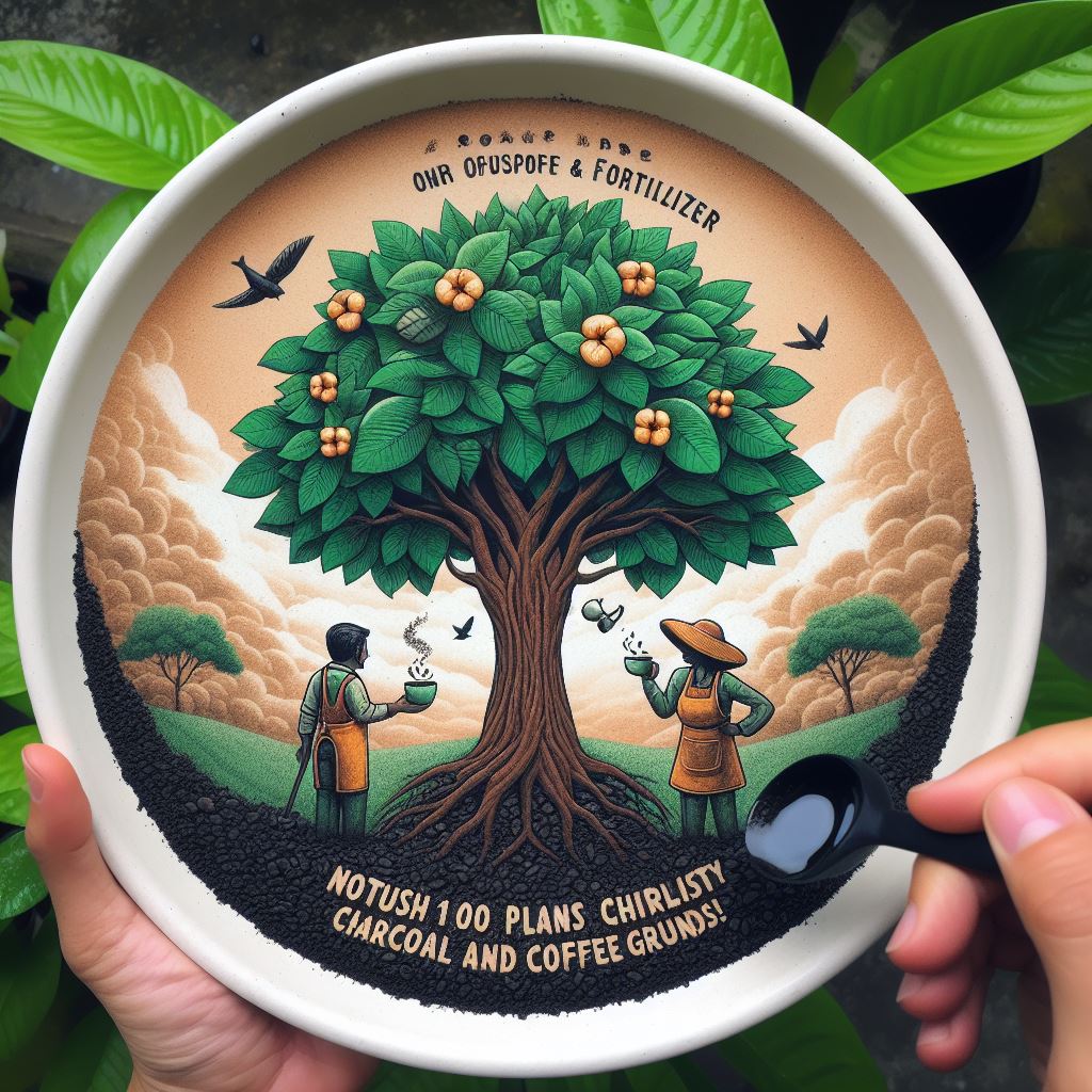 木炭とコーヒーのかすを使った肥料で1000本の植物に栄養を!